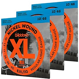 D'Addario EXL110-3DPKS Nickel Wound Electric Guitar Strings 3-Pack With 10 Picks