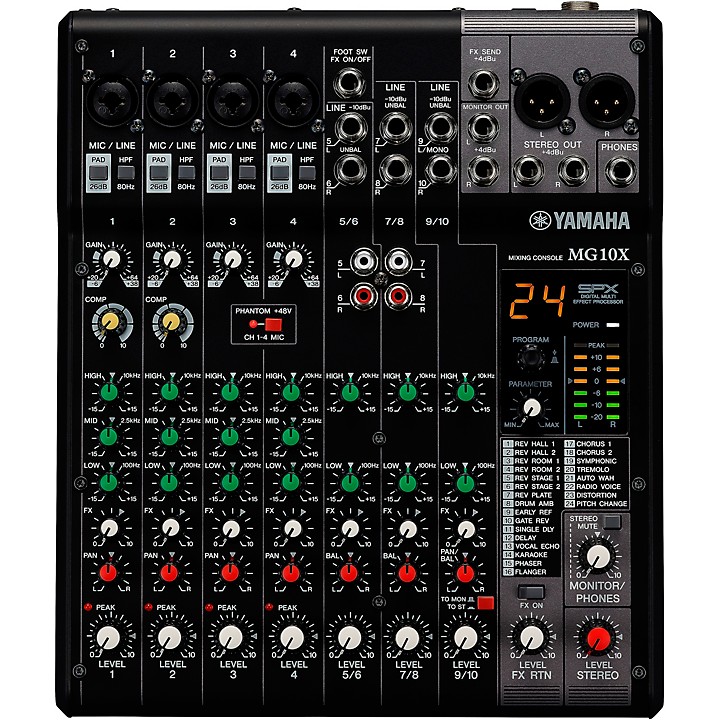 Yamaha MG10X CV 10-Input Stereo Mixer With Effects | Guitar
