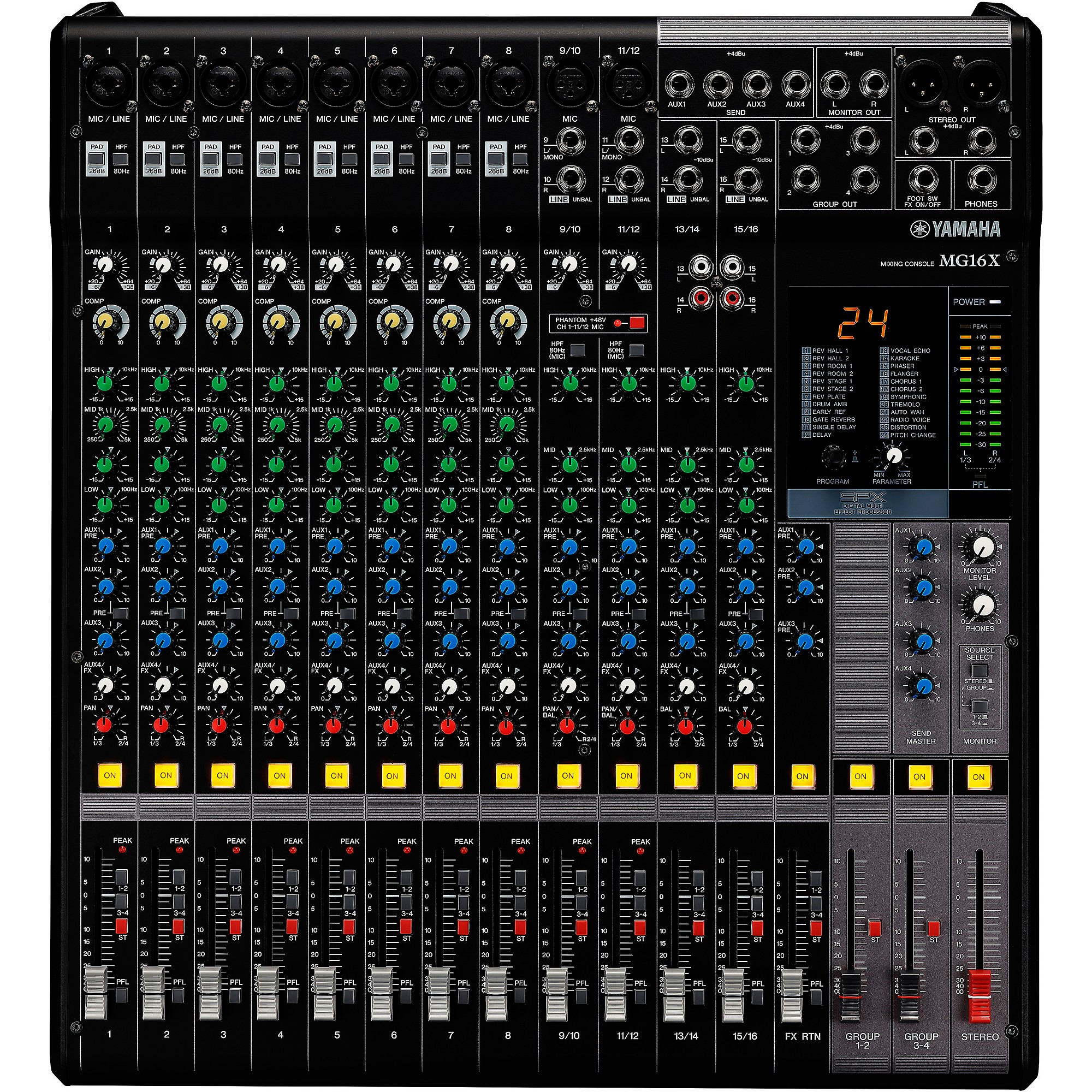 Yamaha MG16X CV 16-Input 4-Bus Mixer With Effects | Guitar