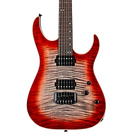 Schecter Guitar Research Custom Shop Sunset 24-6 Hipshot Electric Guitar Red Stain Black Burst