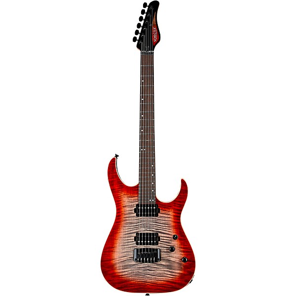 Schecter Guitar Research Custom Shop Sunset 24-6 Hipshot Electric Guitar Red Stain Black Burst