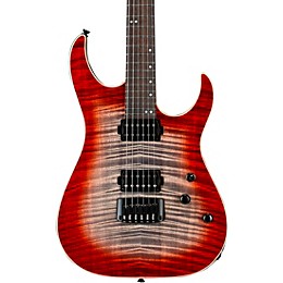 Schecter Guitar Research Custom Shop Sunset 24-6 Hipshot Electric Guitar Red Stain Black Burst