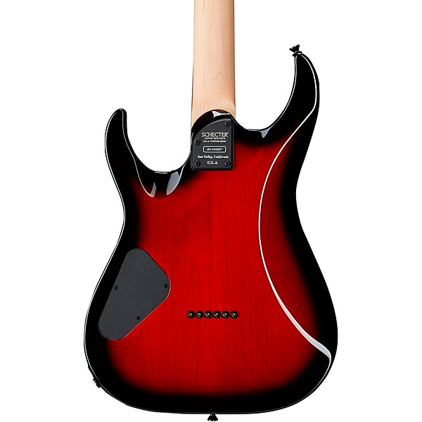 Schecter Guitar Research Custom Shop Sunset 24-6 Hipshot Electric Guitar Red Stain Black Burst