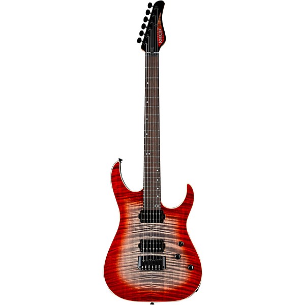 Schecter Guitar Research Custom Shop Sunset 24-6 Hipshot Electric Guitar Red Stain Black Burst