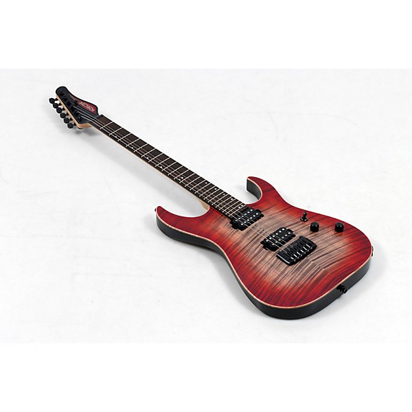 Open Box Schecter Guitar Research Custom Shop Sunset 24-6 Hipshot Electric Guitar Level 3 Red Stain Black Burst 197881526047