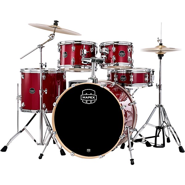 Mapex Venus 5-Piece Rock Drum Set With Hardware and Cymbals Crimson Red Sparkle