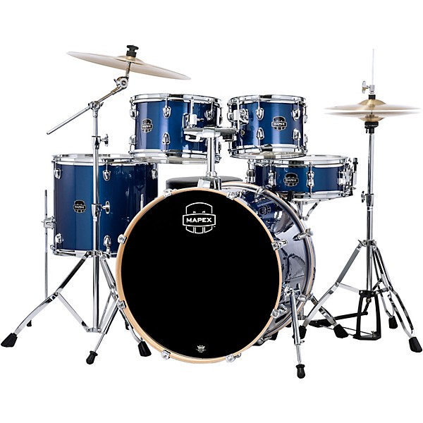 Mapex Venus 5-Piece Rock Drum Set With Hardware and Cymbals Blue Sky Sparkle