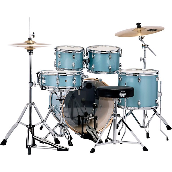 Mapex Venus 5-Piece Fusion Drum Set With Hardware and Cymbals Aqua Blue Sparkle