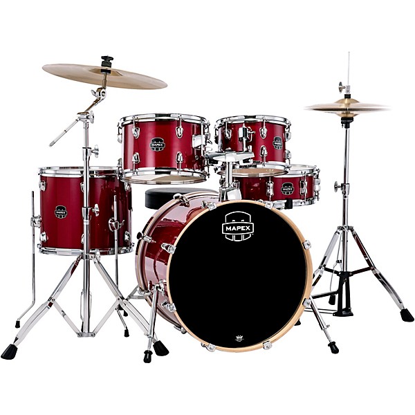 Mapex Venus 5-Piece Fusion Drum Set With Hardware and Cymbals Crimson Red Sparkle