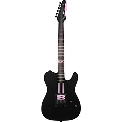 Schecter Guitar Research Machine Gun Kelly Pt With Hot Pink Line Graphics Electric Guitar Satin Black for sale