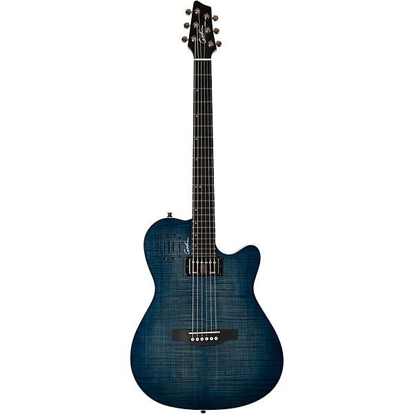 Godin A6 Ultra Acoustic Electric Guitar Denim Blue Flame