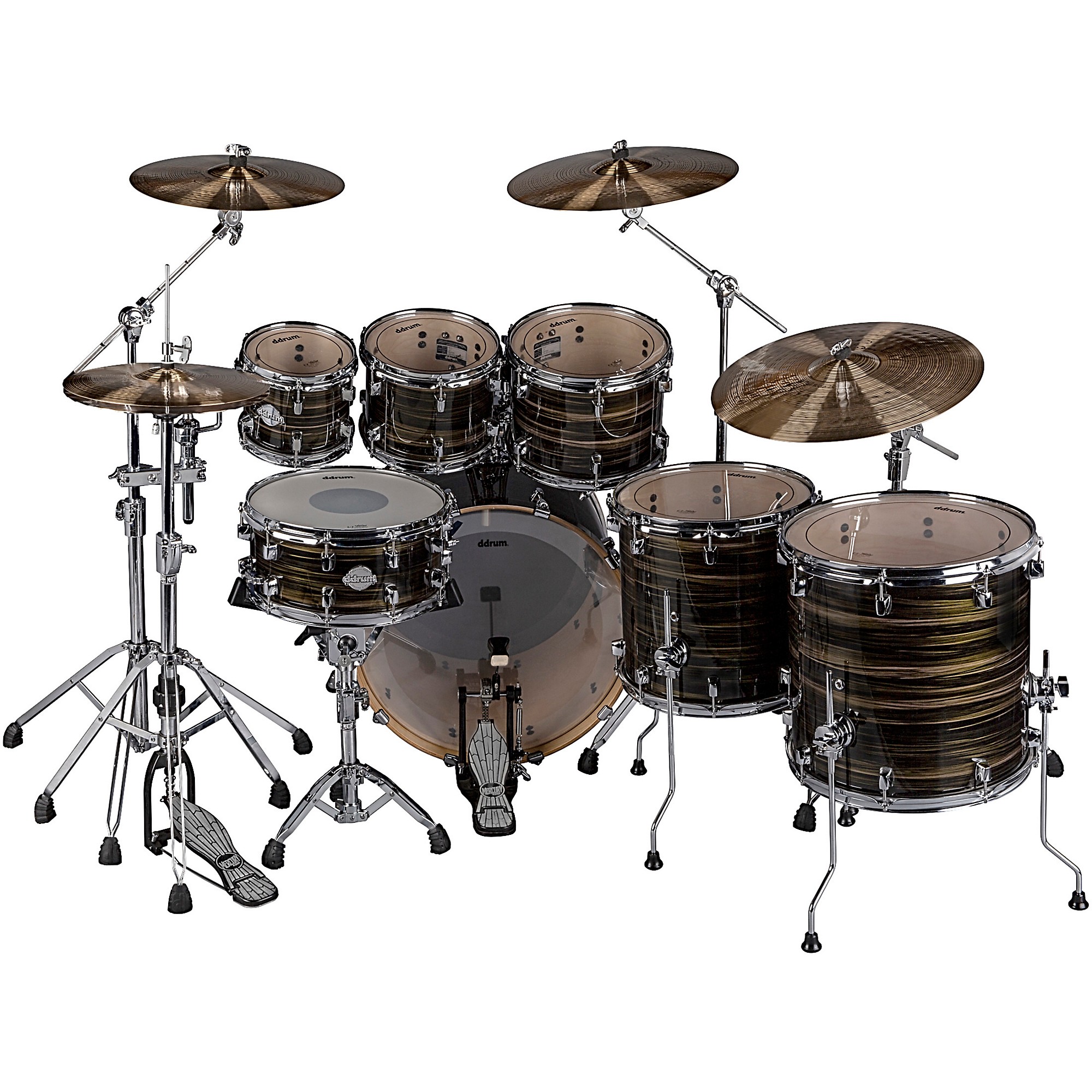 ddrum Dominion Birch 7-Piece Shell Pack - Brushed Olive Metallic