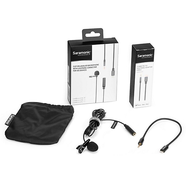 Saramonic LavMicro U1A Omnidirectional Clip-On Lavalier Microphone with Lightning Connector for iOS Devices