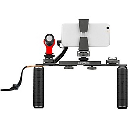 Saramonic VGM Smartphone/Camera Vlogging & Video Production Kit with Adjustable Dual Stabilizing Grips, Shoe Mounts & Vmic Mini Microphone