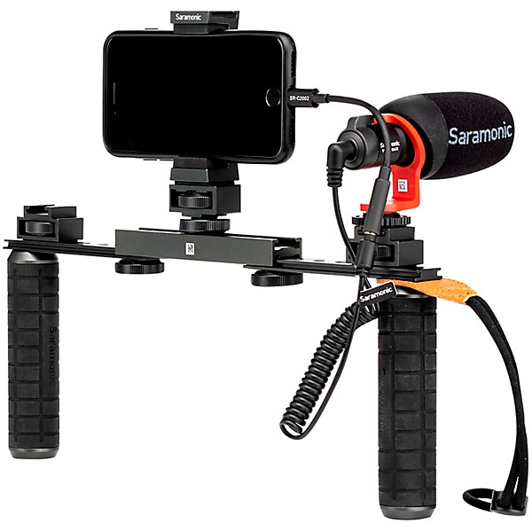Saramonic VGM Smartphone/Camera Vlogging & Video Production Kit with Adjustable Dual Stabilizing Grips, Shoe Mounts & Vmic...