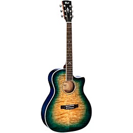 Cort Grand Auditorium Quilted Maple Acoustic-Electric Guitar Coral Blue Burst