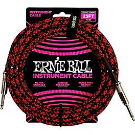 Ernie Ball Braided Straight to Straight Instrume... Ernie Ball Braided Straight to Straight Instrument Cable 25 ft. Red/Black