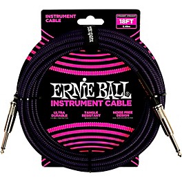 Ernie Ball Braided Straight to Straight Instr... Ernie Ball Braided Straight to Straight Instrument Cable 18 ft. Purple/Black