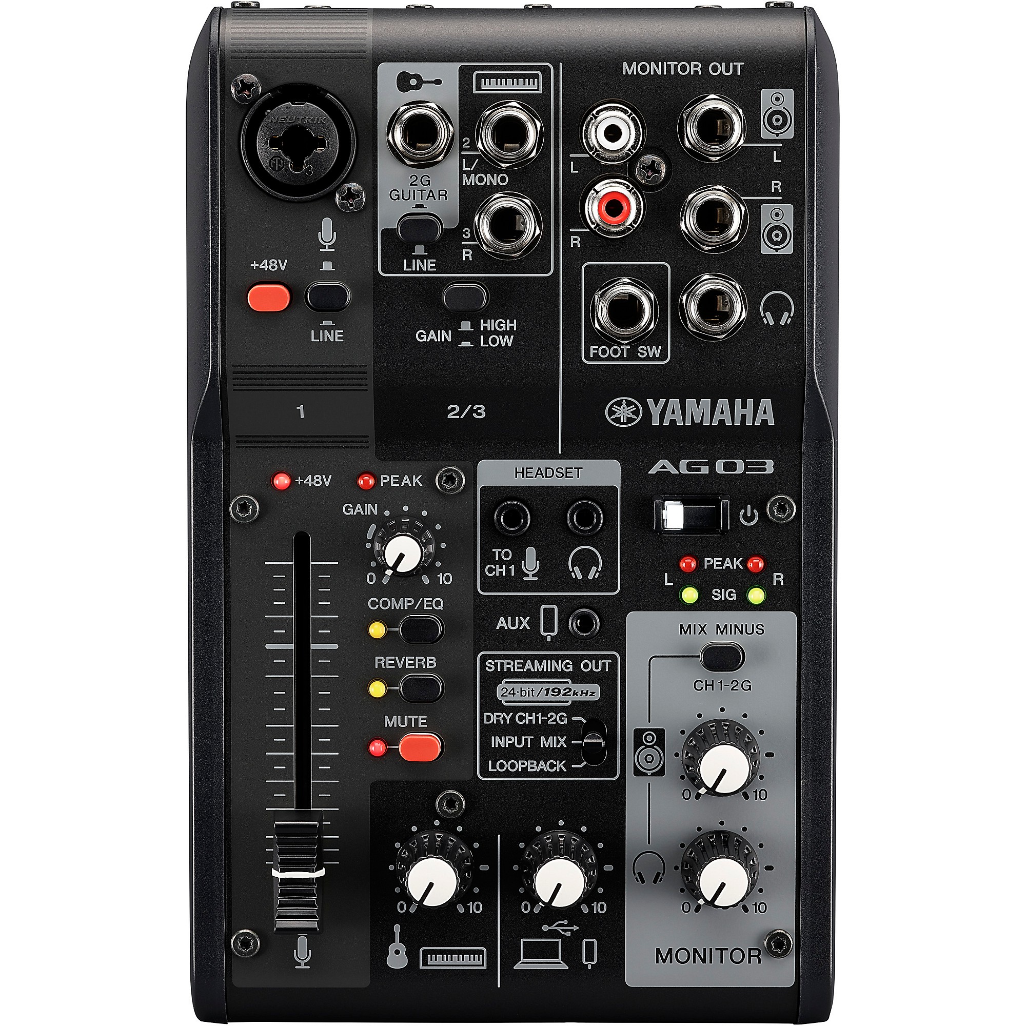 Yamaha AG03MK2 3-Channel Mixer/USB Interface IOS/Mac/PC Black | Guitar Center