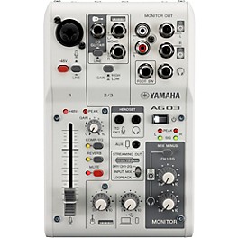 Yamaha AG03MK2 3-Channel Mixer/USB Interface for IOS/Mac/PC White