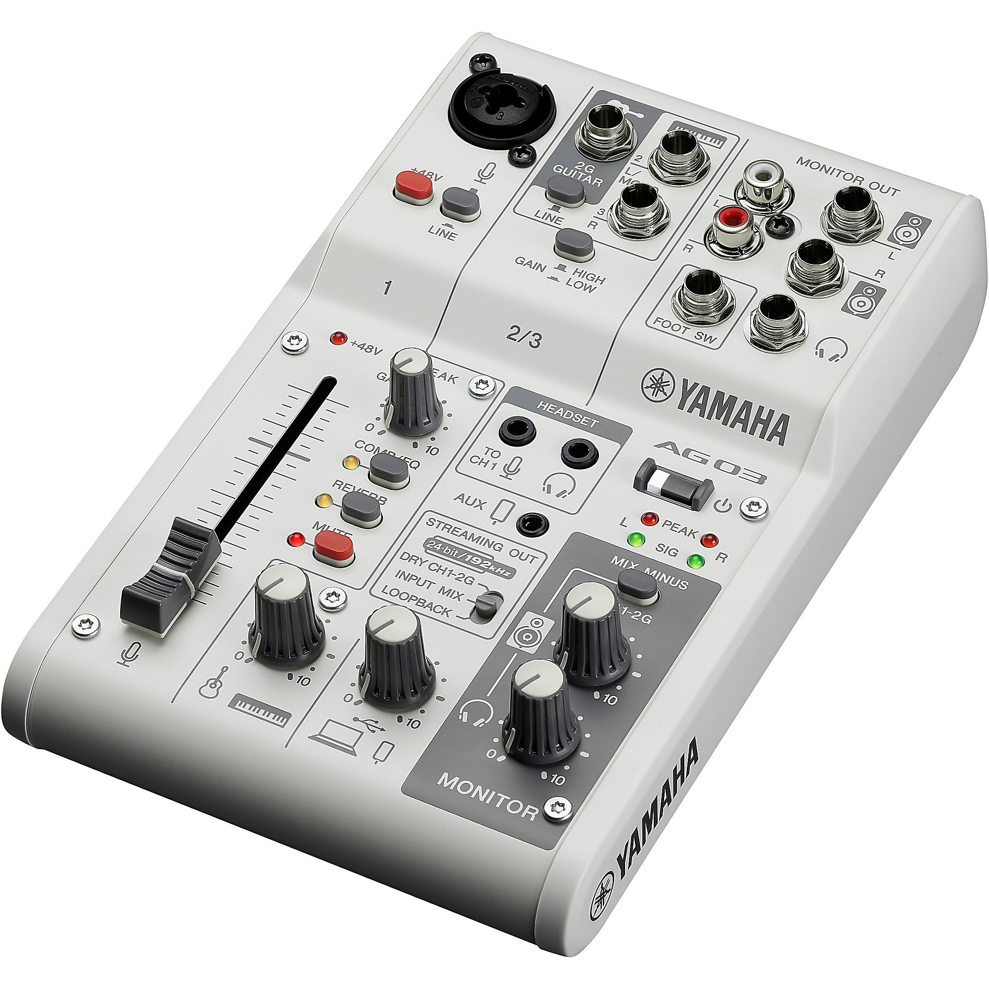 YAMAHA アンサンブルミキサー アンプ　G.W.値下げ Yamaha AG03MK2 3-Channel Mixer/USB Interface for IOS/Mac/PC White