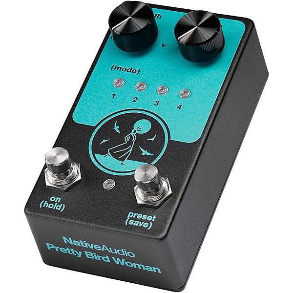 NativeAudio Pretty Bird Woman Chorus/Vibrato Effects Pedal Black and Teal