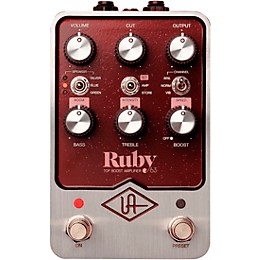 Universal Audio UAFX Ruby '63 Top Boost Amplifier Effects Pedal Dark Maroon