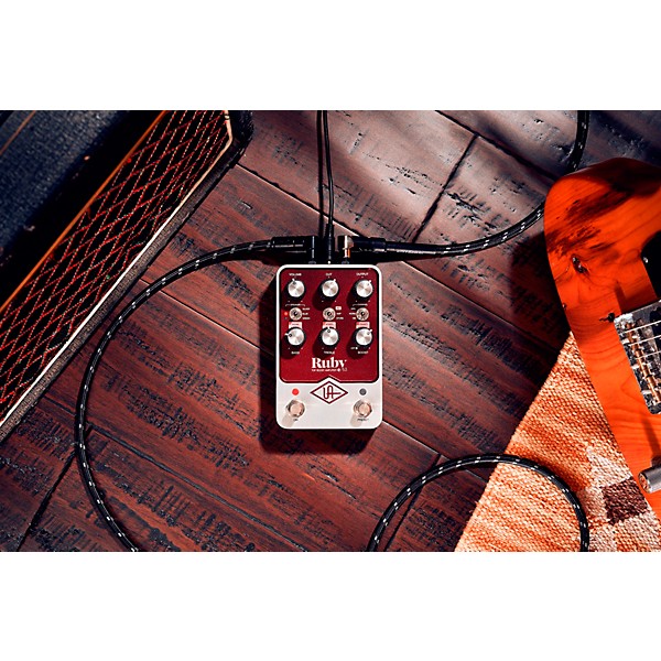Open Box Universal Audio UAFX Ruby '63 Top Boost Amplifier Effects Pedal Level 1 Dark Maroon