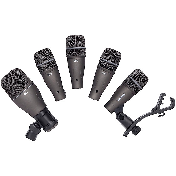Samson DK 705 Drum Mic 5Kit (1) Q71 kick mic (4) Q72 Snare/Tom mics