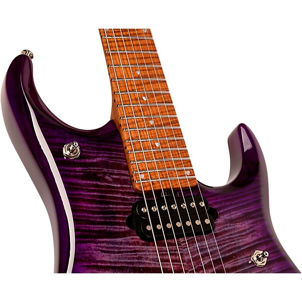 Ernie Ball Music Man JP15 7-String Electric Guitar Purple Nebula Flame