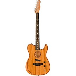Fender American Acoustasonic Telecaster All-Mahogany Acoustic-Electric Guitar Natural
