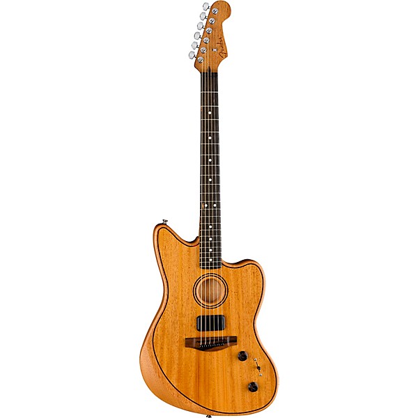 Fender American Acoustasonic Jazzmaster All-Mahogany Acoustic-Electric Guitar Natural