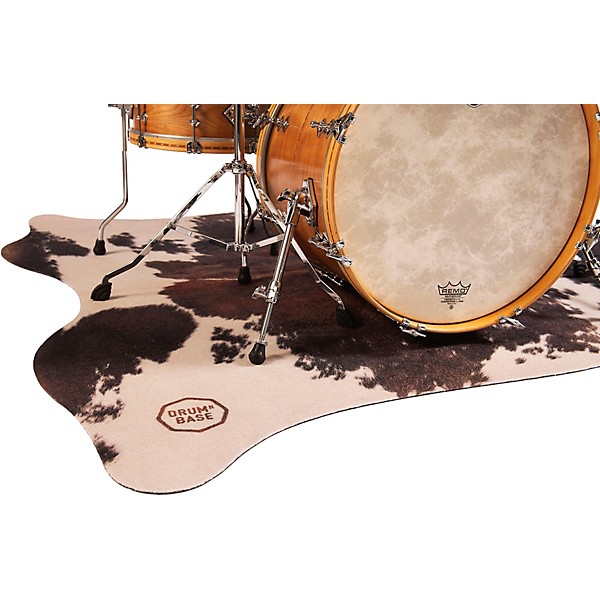 DRUMnBASE Vegan Cow Drum/Stage Mat Clara Black/White 6 x 5.25 ft.