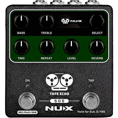 Nux Tape Echo Multi Tape Head Space Echo With Tap Tempo And Looper Effects Pedal Black for sale