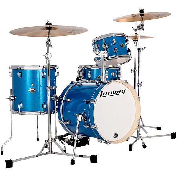 Ludwig Breakbeats by Questlove 4-Piece Shell Pack Blue Sparkle