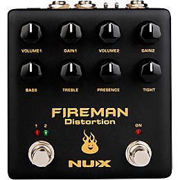 NUX Fireman Dual Distortion Effects Pedal Black