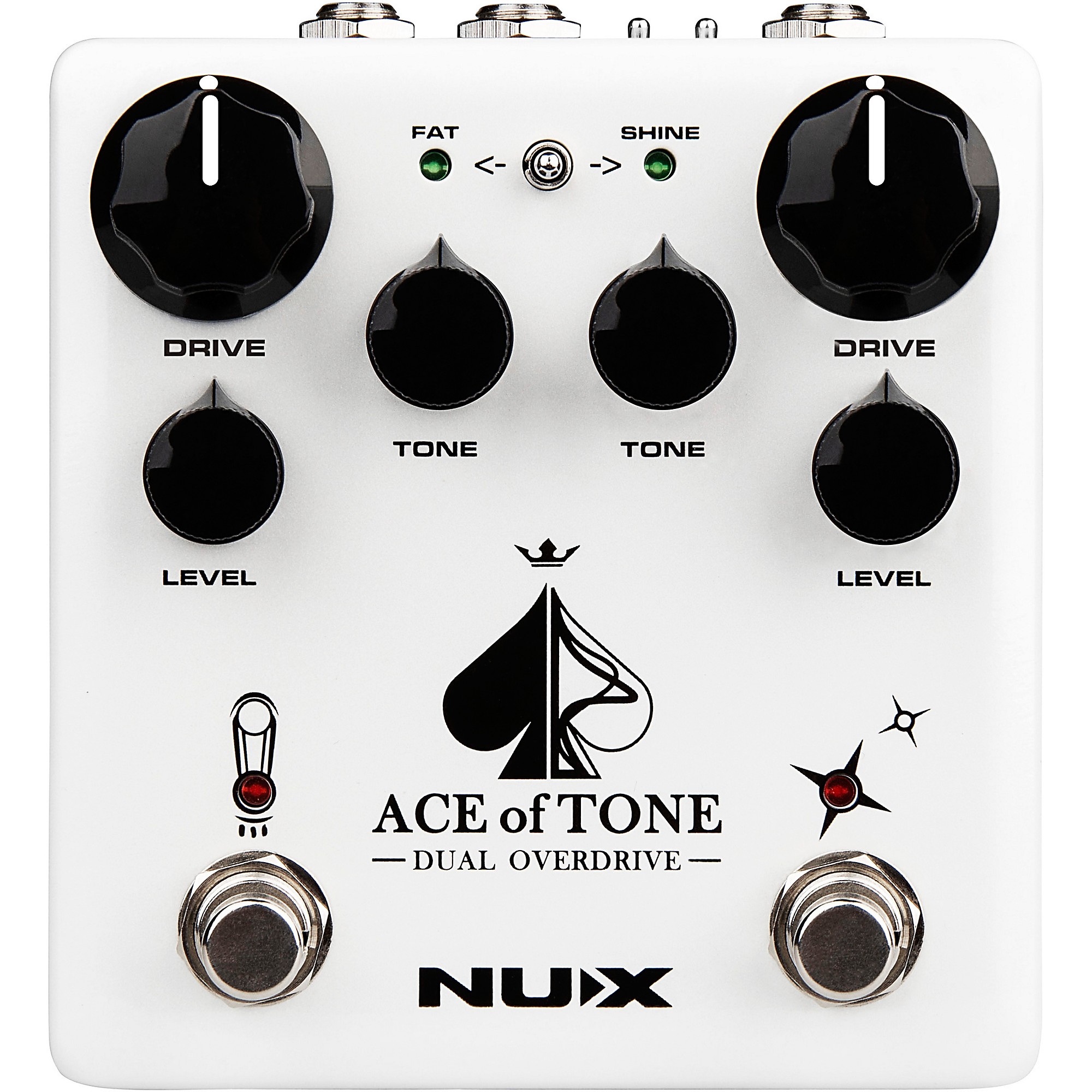 NUX Ace of Tone Dual Overdrive Effects Pedal White | Guitar Center