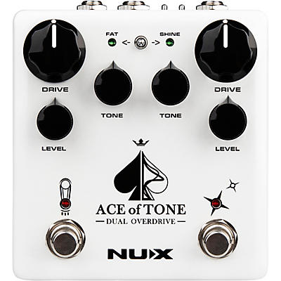 Nux Ace Of Tone Dual Overdrive Effects Pedal White for sale
