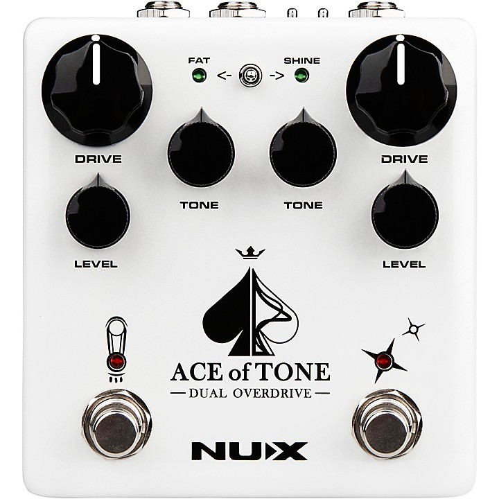 ギター NUX ACE of TONE NUX Ace of Tone Dual Overdrive Effects Pedal White | Guitar Center