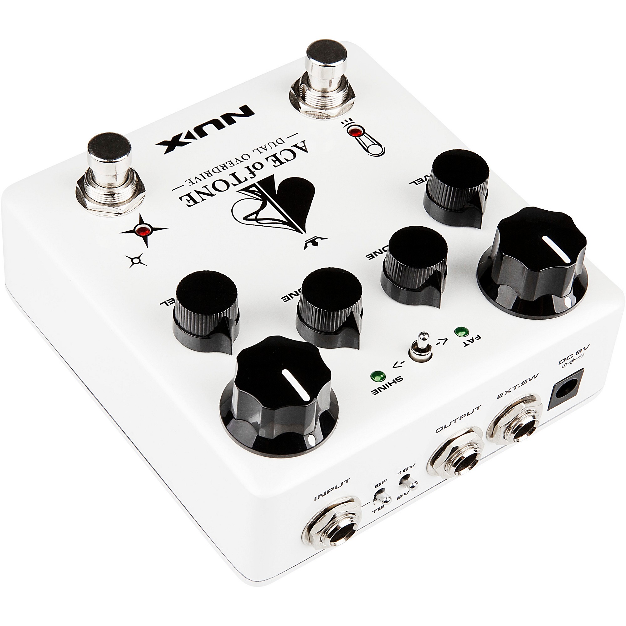 NUX Ace of Tone Dual Overdrive Effects Pedal White | Guitar Center