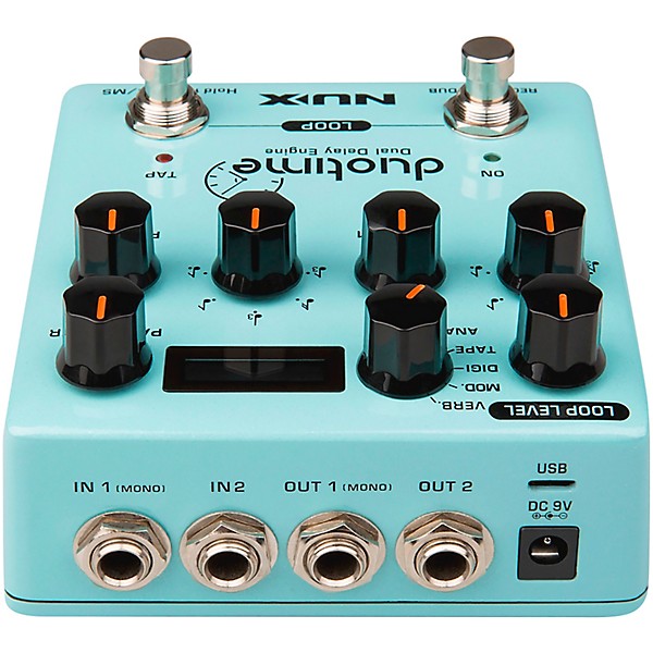 NUX Duotime Dual Delay Engine Effects Pedal Blue