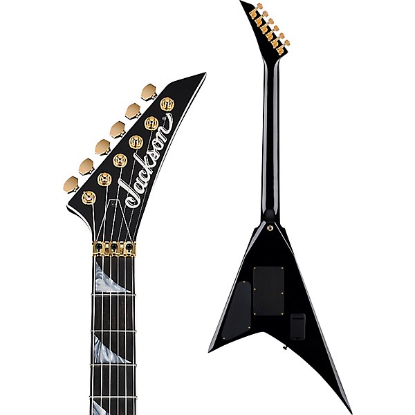 Jackson MJ Series Rhoads RR24-MG Electric Guitar Black with Yellow Pinstripes