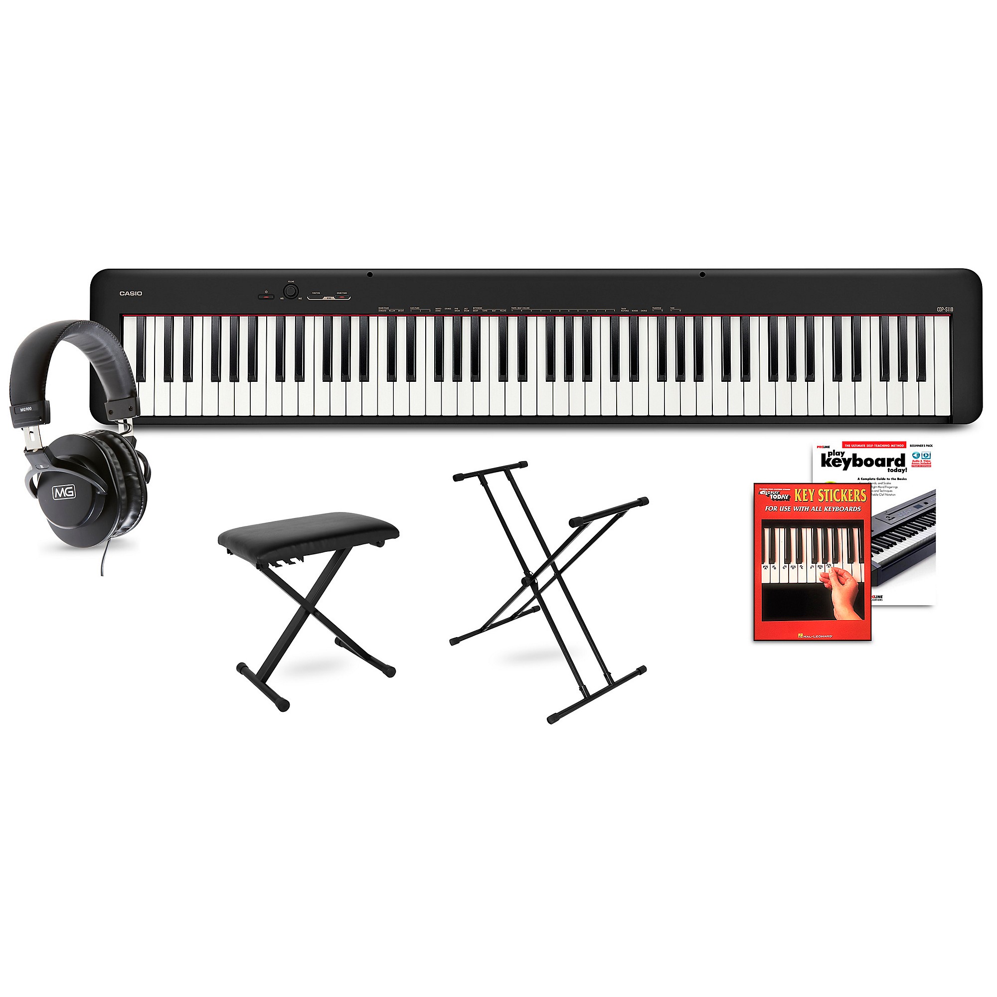 Debe Vigilante Despedida Casio CDP-S110 Digital Piano With X-Stand, Bench, Headphones, Key Stickers  and Beginner's Book Black Beginner | Guitar Center