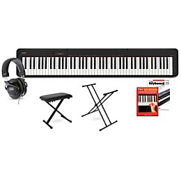 Casio CDP-S110 Digital Piano With X-Stand, Bench, Headphones, Key Stickers and Beginner's Book Black Beginner
