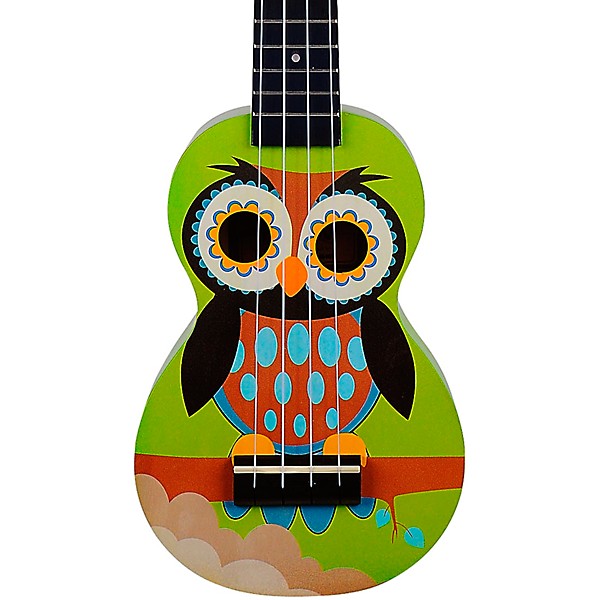 Mahalo Art Series Soprano Ukulele With Bag Owl Motif