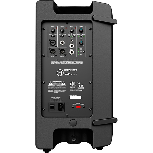 Harbinger LV8 Mixer Package With VARI V2300 Powered Speakers, S12 Subwoofer, Stands and Cables 10" Mains