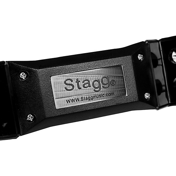 Stagg Double Row Cutaway Tambourine With 16 Jingles Black