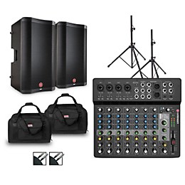 Harbinger LV12 Mixer With VARI V2300 Powered Speakers, Stands