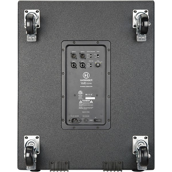 Harbinger LV14 Mixer Package With VARI V4100 Powered Speakers, VARI2318S Subwoofer, Stands, Cables and Tote Bags 12" Mains