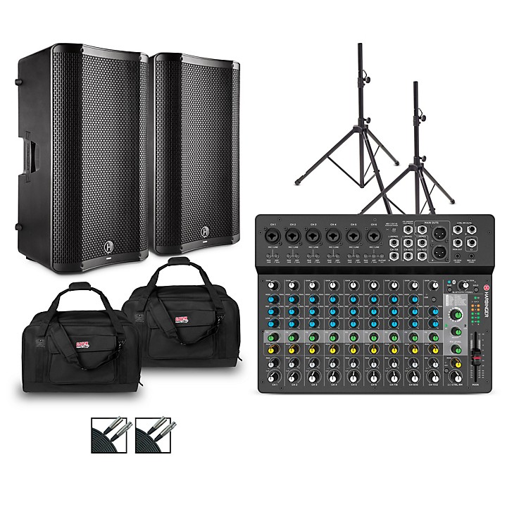 Harbinger LV14 Mixer Package With MLS900 Pair, Mics, Stands and Cables -  Woodwind & Brasswind